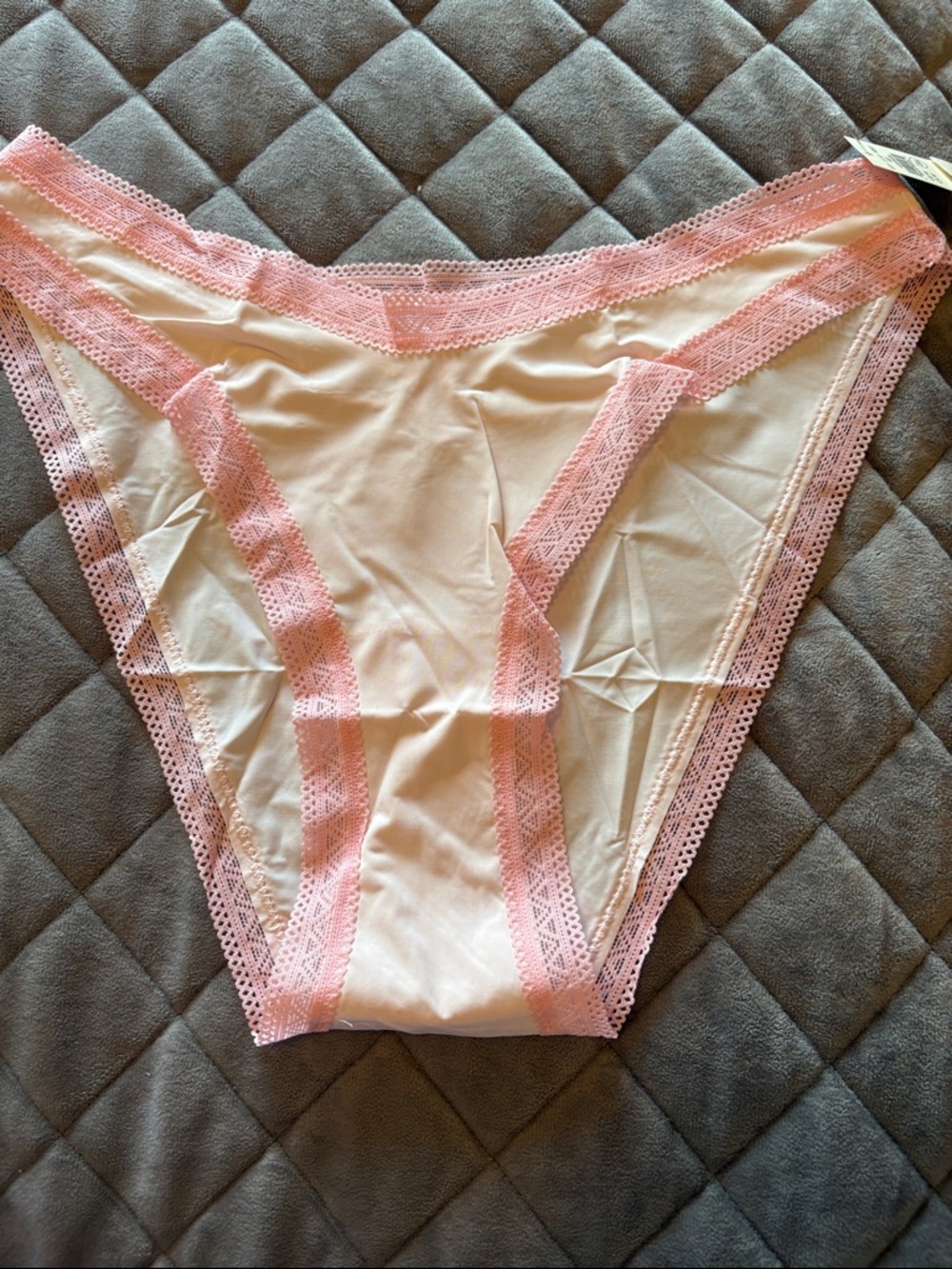 Classic Lace-Trim Bikini Panty - Light Pink. Med